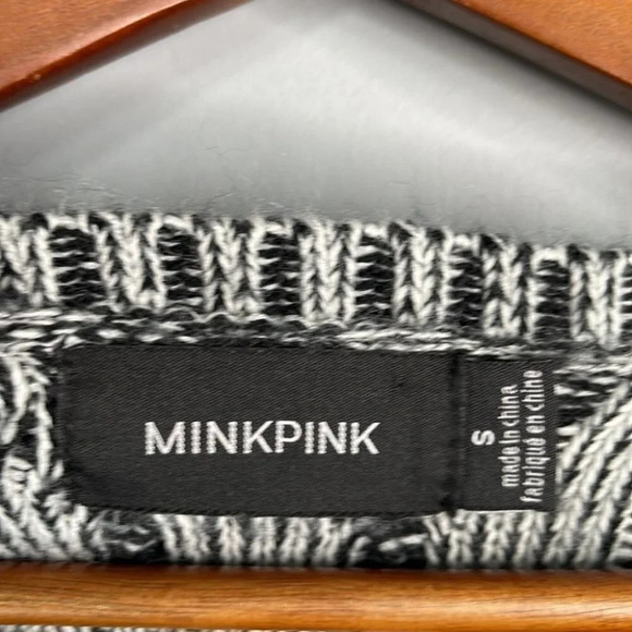 MINKPINK Cable Knit Baggy Tunic Sweater Grey Mix Long Sleeves Coastal Size S - Picture 7 of 9